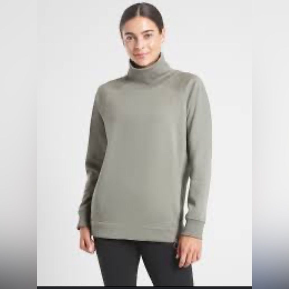 Athleta Cozy Karma Side Zip Funnel Neck  Sweatshirt Sz M Gently Loved